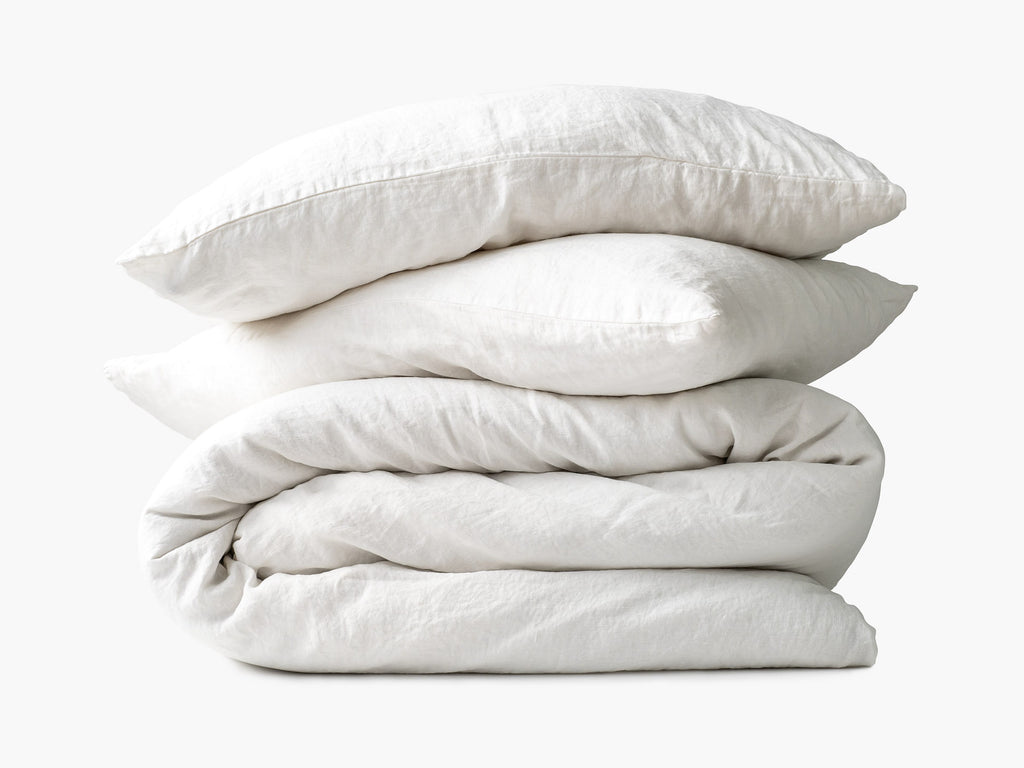 Pure Linen Bedding Set in Off White, duvet cover and pillowcases