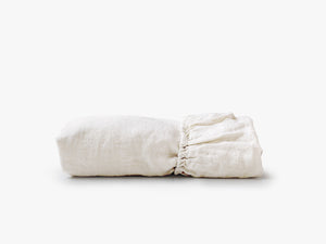 Lagodie Product Photo  - Folded Linen Fitted Sheet - Off White