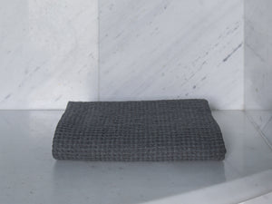 Linen Waffle Bath Towel - Grey, Size 50x100 - Lagodie Product Photo