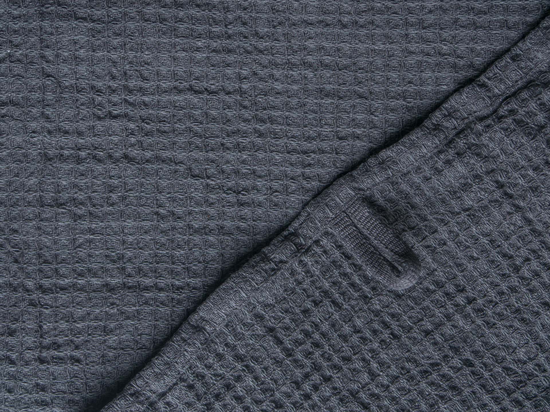 Linen Waffle Towel CloseUp - Grey - Lagodie Product Photo